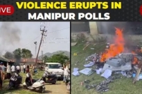 印度曼尼普尔选举日混乱，选民在枪声中四处躲避，EVM(电子计票机)被点燃！