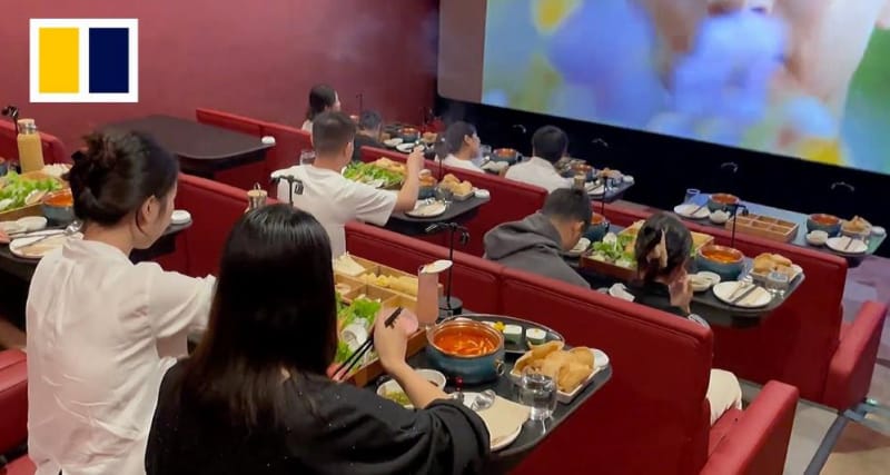 中国许多城市的电影院都在为电影观众提供火锅餐饮！